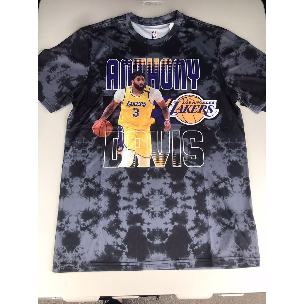 Los Angeles LA Lakers Anthony Davis #3 Gray Tie Dye Graphic T-Shirt Men's Medium - Picture 2 of 14